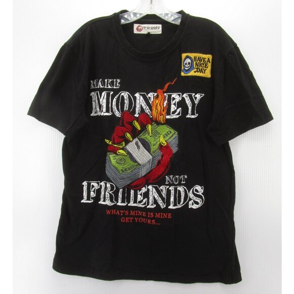 Iro Ochi Shirt Large Make Money Not Friends Graphic Tee Streetwear - Picture 1 of 11
